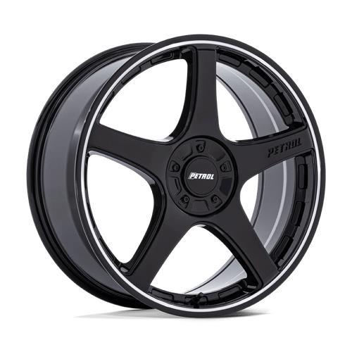 PE003 P2E GLOSS BLACK W/ MACHINED LIP 8,5x20 5/108/114,3 ET40 CB72,6 60°