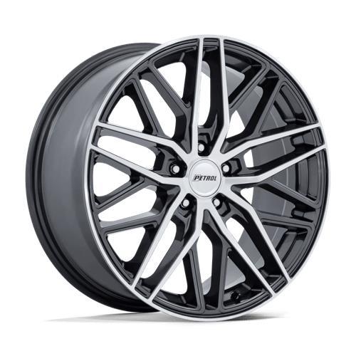 PE004 P3E GLOSS GUNMETAL W/ BRUSHED MACHINED FACE 8x17 5/112 ET40 CB66,6 60°