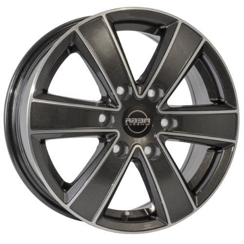 Hercules 6 Anthracite grey front polished 6,5x16 6/120 ET50 CB74.6 60°