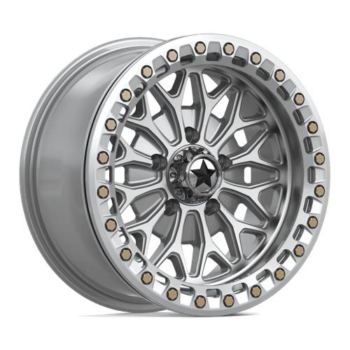 MA53 BOLO UTV BEADLOCK GLOSS SILVER W/ MACHINED FA 7x15 5/114,3 ET10 CB72.6 60°