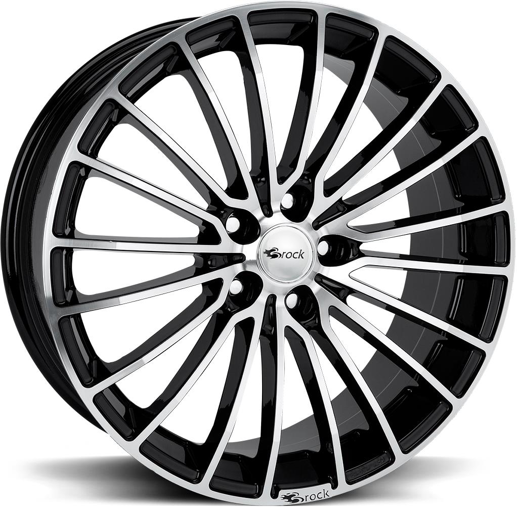 BROCK B24 Black Full Polish 7x17 4/98 ET35 CB58.1