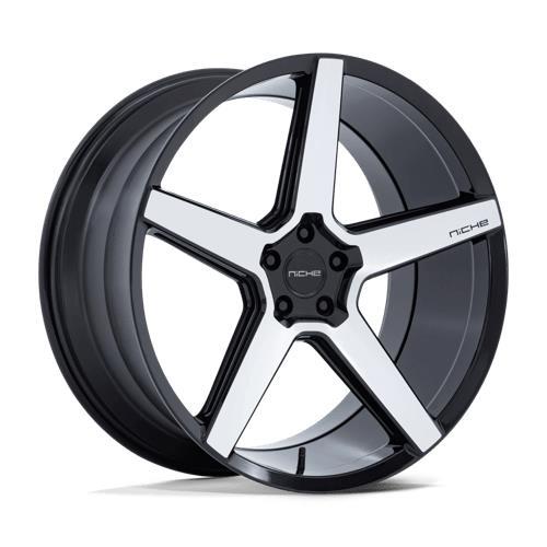 NC283 MODENA GLOSS BLACK W/ MACHINED FACE 9x20 5/114,3 ET35 CB72.6 60°