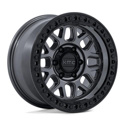 KM549 GRS GLOSS GUNMETAL W/ GLOSS BLACK LIP 9x17 5/150 ET18 CB110.1 60°