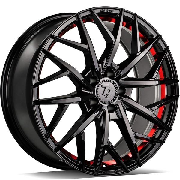 SSF-1 Black Glossy Red Inner Lip 8x18 5/112 ET30 CB66.6 60°